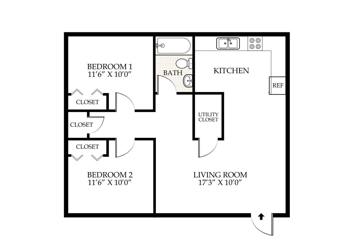 Duplex - 1725 Muscatine Ave Floor Plan Penningroth Apartments
